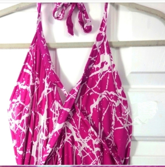 NWOT Maxi Backless Halter Dress, Pink, sundress, Beach dress, Resort Cruise - Picture 2 of 8